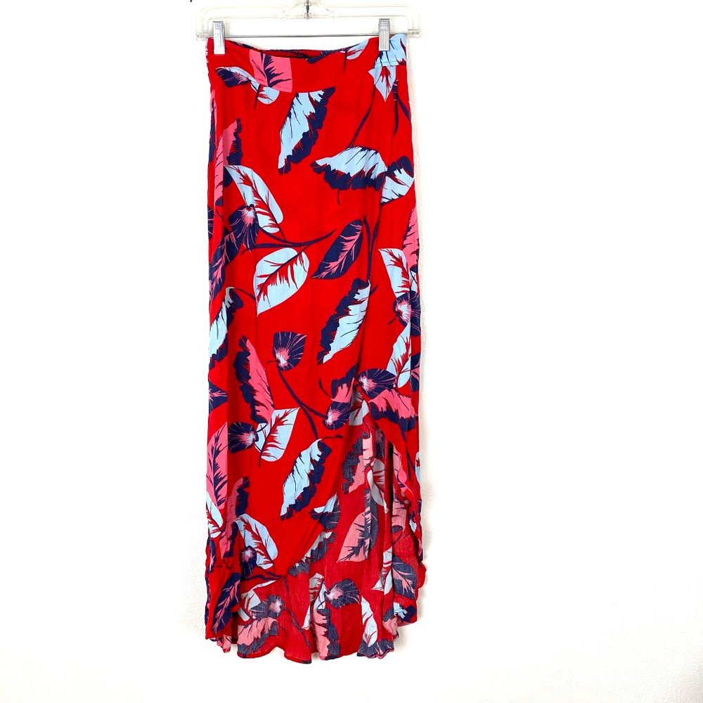 NWOT Express high low maxi faux wrap skirt Leaf